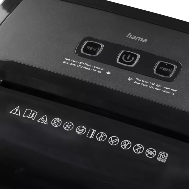 Hama Prime M100 paper shredder Micro-cut shredding 62 dB 22 cm Black