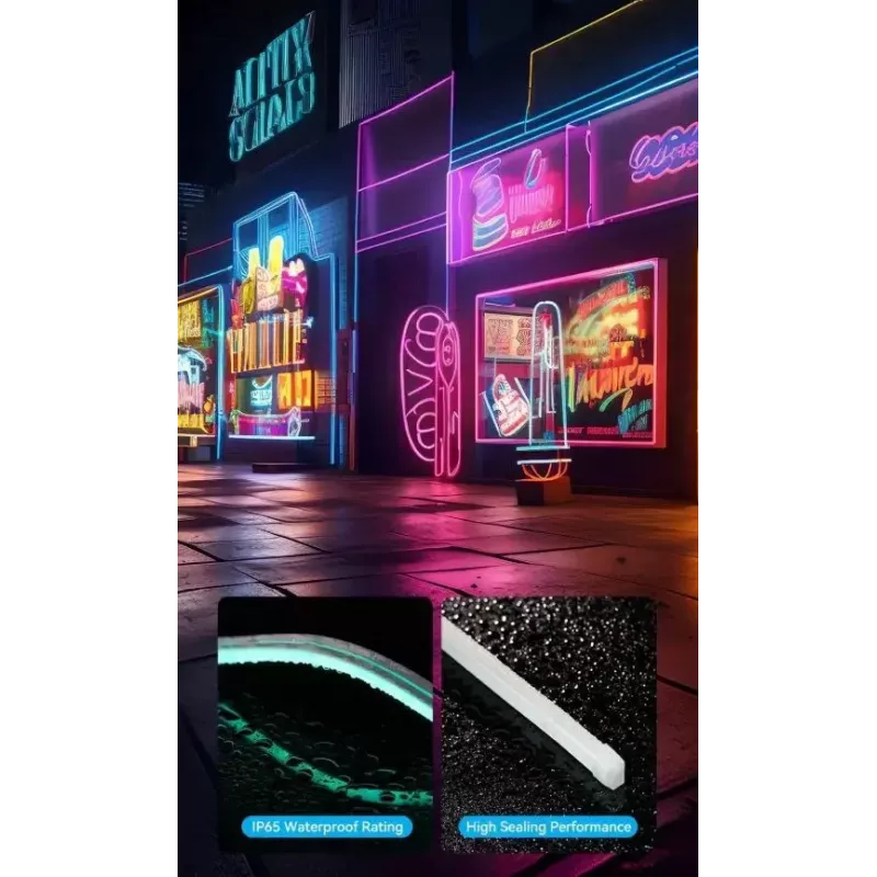 LED neon light Vention PAEWJ-EU 5 m, silicone, DC 12V, 72 LEDs/m, 15 W, IP65, IR remote