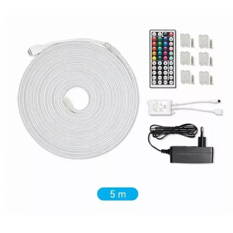 LED neon light Vention PAEWJ-EU 5 m, silicone, DC 12V, 72 LEDs/m, 15 W, IP65, IR remote