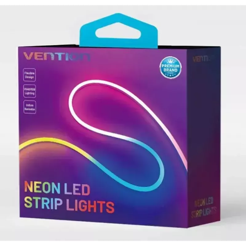 LED neon light Vention PAEWJ-EU 5 m, silicone, DC 12V, 72 LEDs/m, 15 W, IP65, IR remote