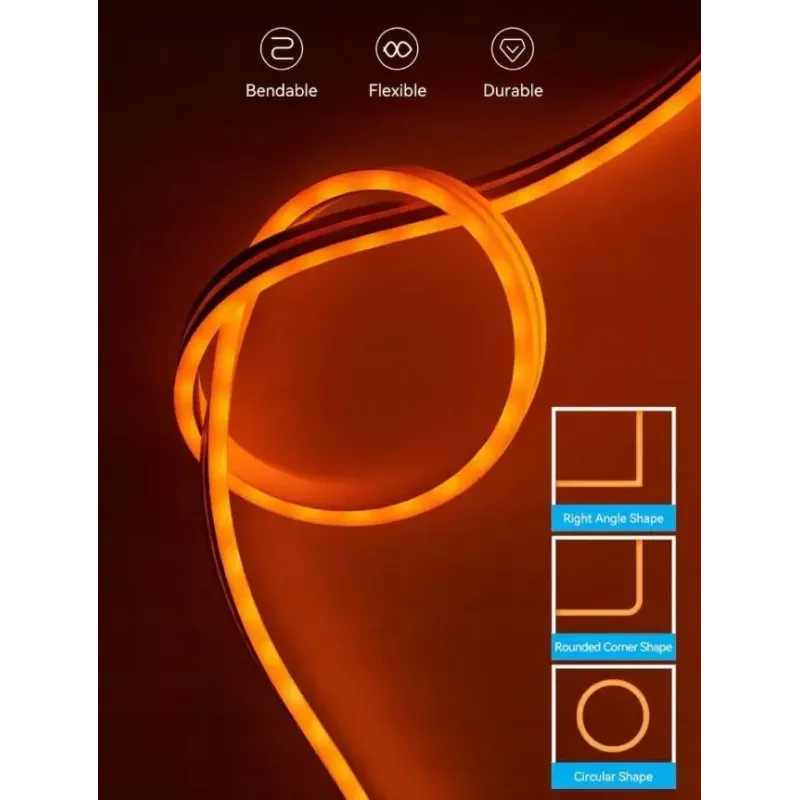 LED neon light Vention PAEWJ-EU 5 m, silicone, DC 12V, 72 LEDs/m, 15 W, IP65, IR remote