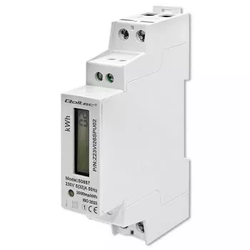 Single-phase electric energy meter QOLTEC 50887 1-phase 230V LCD Slim
