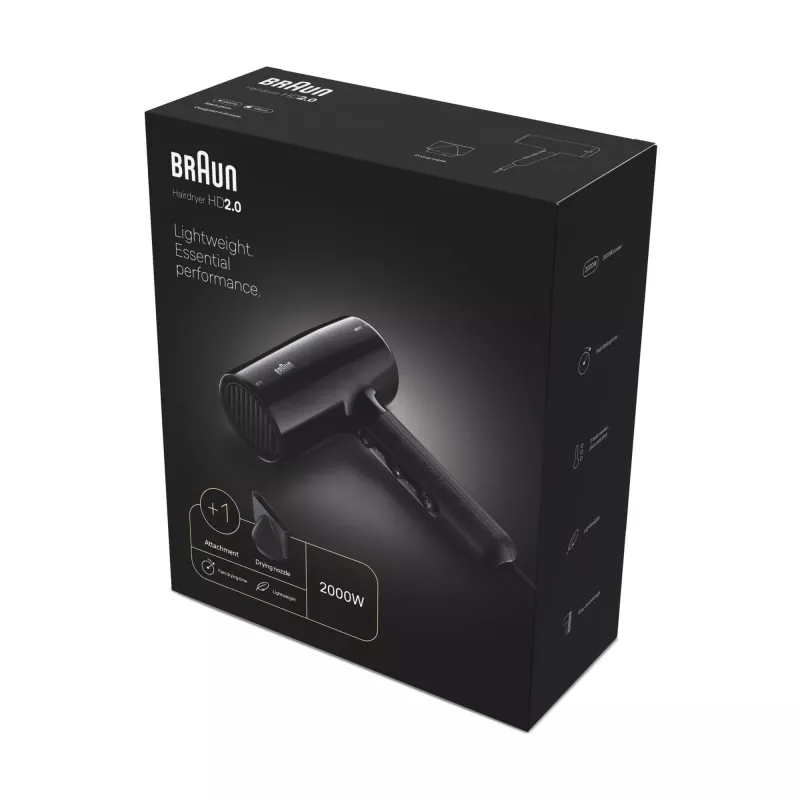 Hair Dryer Braun HD2.0 2000W Black 1.95m Cord
