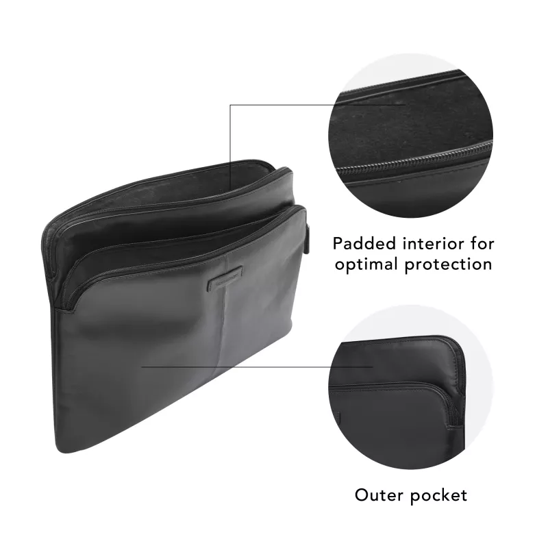 Sleeve case d bramante dbramante1928 Skagen Pro+ for MacBook Pro 14 inch / up to 14 inch – Black, 35.6 cm, 1 front pocket
