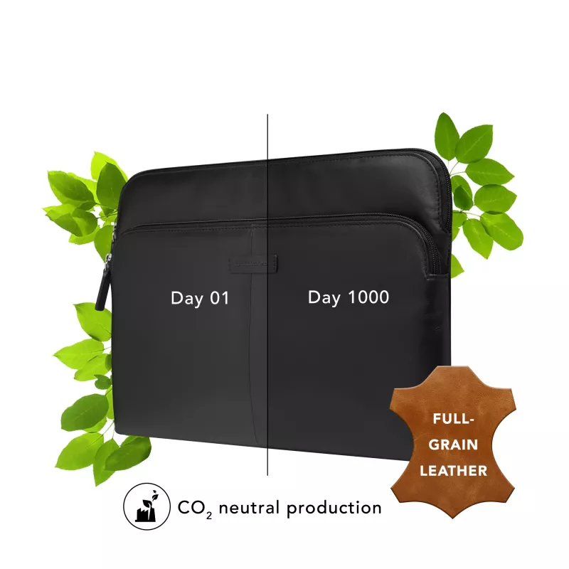 Sleeve case d bramante dbramante1928 Skagen Pro+ for MacBook Pro 14 inch / up to 14 inch – Black, 35.6 cm, 1 front pocket