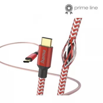 Hama Reflective USB cable USB 2.0 1.5 m USB C Red