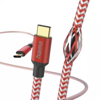 Hama Reflective USB cable USB 2.0 1.5 m USB C Red