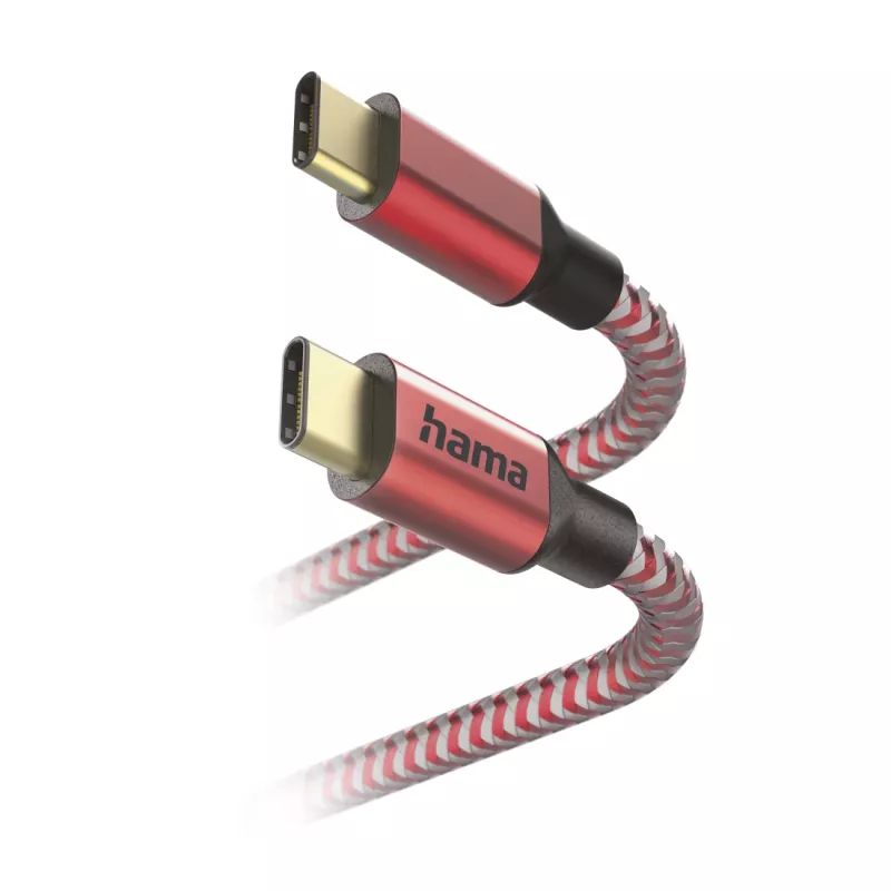 Hama Reflective USB cable USB 2.0 1.5 m USB C Red