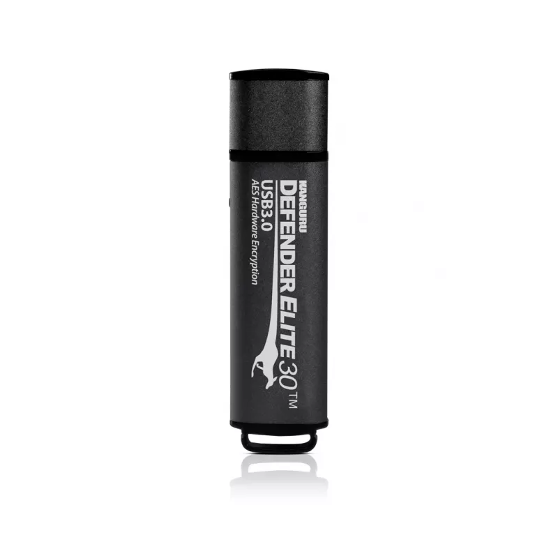 Kanguru Defender Elite30™ USB 3.0 128GB| Secure Flash Drive | FIPS 197 Certified, 256-bit AES hardware encryption (XTS Mode) | TAA Compliant|