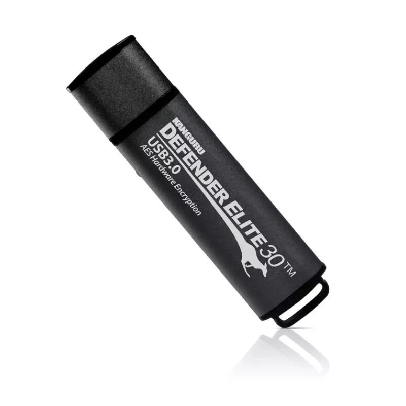 Kanguru Defender Elite30™ USB 3.0 128GB| Secure Flash Drive | FIPS 197 Certified, 256-bit AES hardware encryption (XTS Mode) | TAA Compliant|