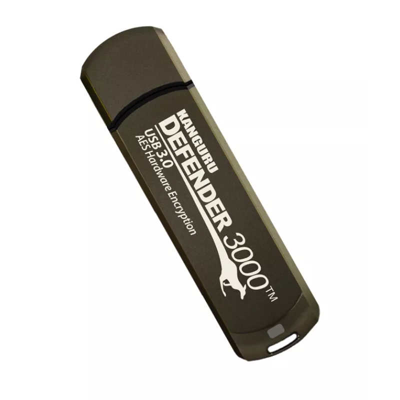 Kanguru Defender 3000™ SuperSpeed USB 3.0 32 GB| Secure Flash Drive | FIPS 140-3 Level 3 pending, FIPS 140-2 Level 3 Certified | AES-XTS 256-bit Hardware Encryption | TAA Compliant|