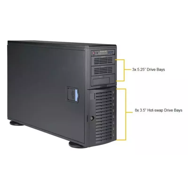 Computer Case Supermicro SuperWorkstation 7049A-T Rack 4U Black