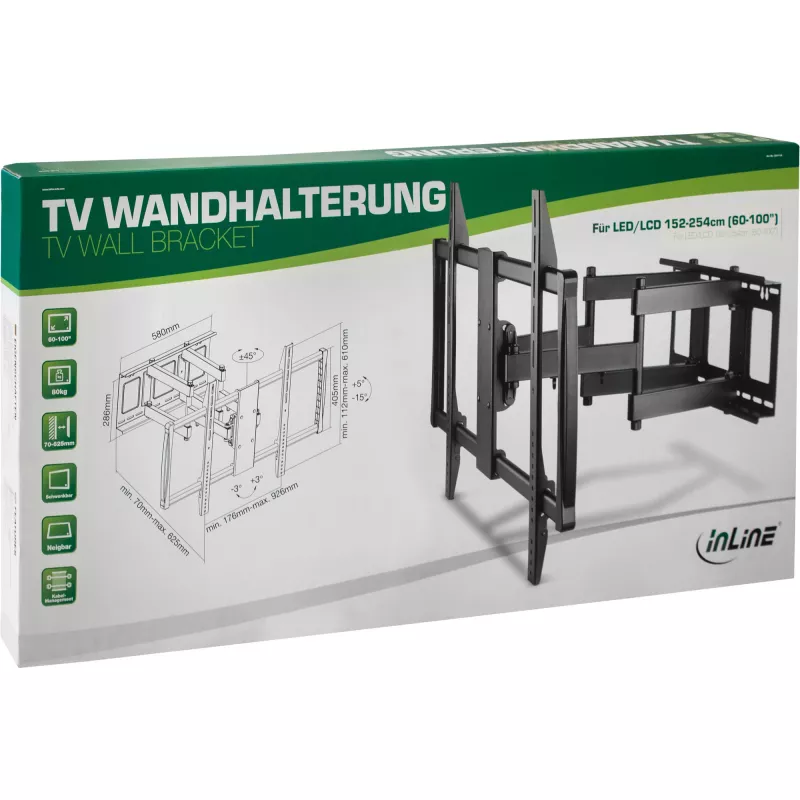 TV Wall bracket InLine 23111A for TFT LCD LED Plasma 60-100 inch