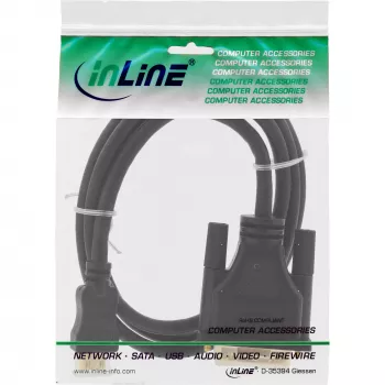 InLine Mini-HDMI to DVI cable, HDMI C male to DVI 18+1 male, gold plated, 2m