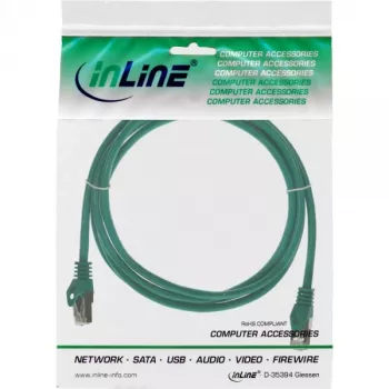 InLine Patch Cable SF/UTP Cat.5e green 0.25m