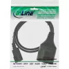 InLine Power cable, C14 to Schutzkontakt female, black, 3m