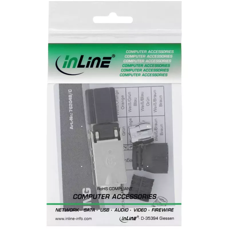 InLine RJ45 plug Cat.8.1 2000MHz, field-installable, shielded, with screw cap
