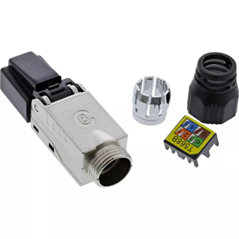 InLine RJ45 plug Cat.8.1 2000MHz, field-installable, shielded, with screw cap