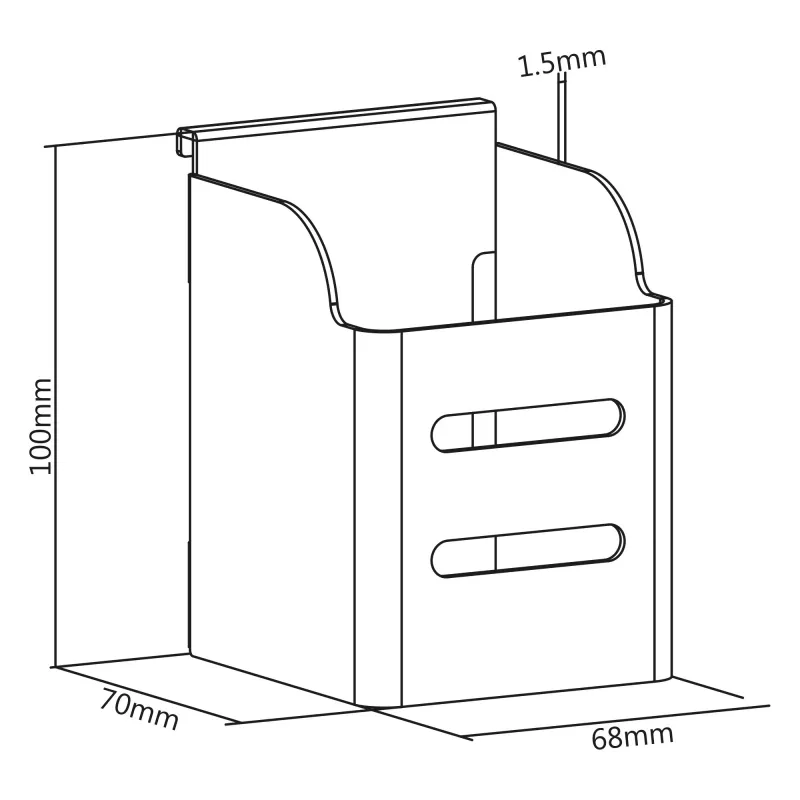 InLine Slatwall pencil box white Steel 1 kg 68x70x100 mm