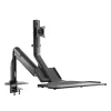 InLine Workstation desk mount with lift, movable, up to 81cm (32 inch) / 9kg