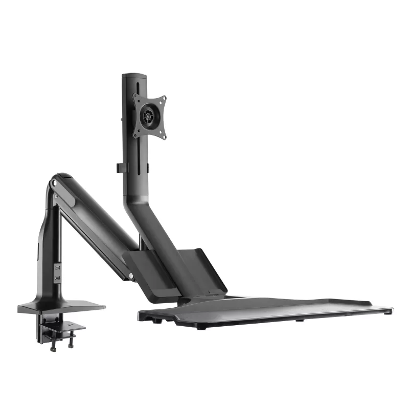 InLine Workstation desk mount with lift, movable, up to 81cm (32 inch) / 9kg