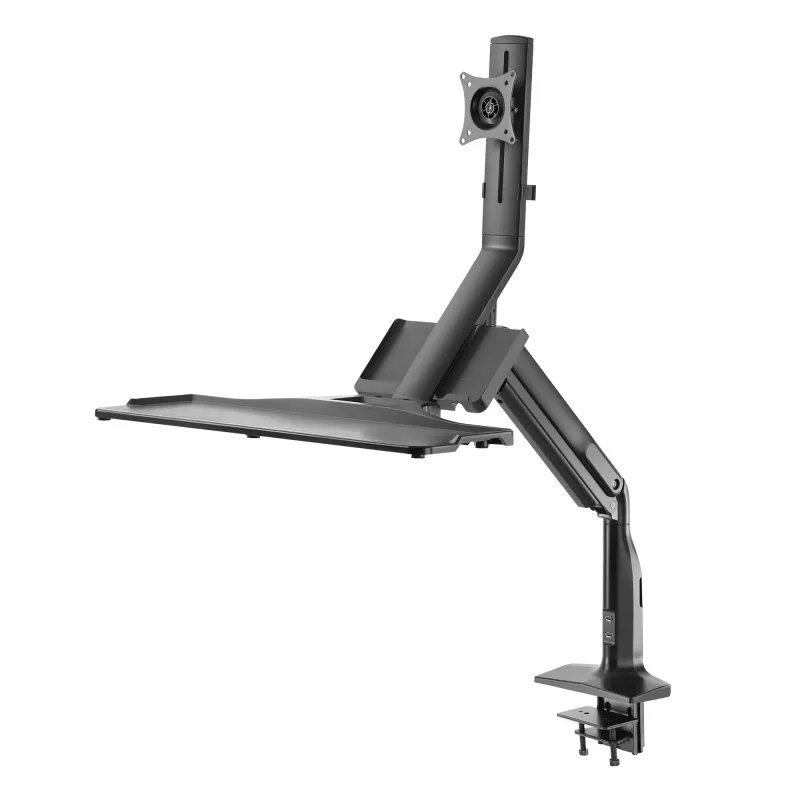 InLine Workstation desk mount with lift, movable, up to 81cm (32 inch) / 9kg
