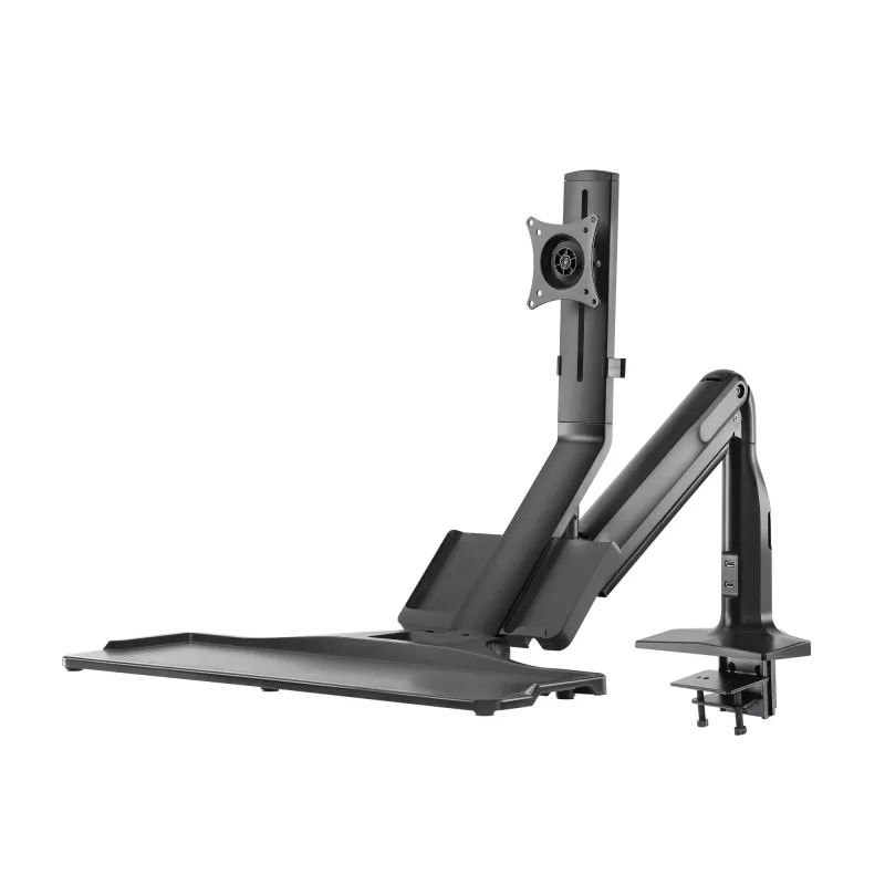 InLine Workstation desk mount with lift, movable, up to 81cm (32 inch) / 9kg