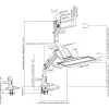 InLine Workstation desk mount with lift, movable, up to 81cm (32 inch) / 9kg