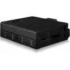 U.2 to SlimSAS NVMe adapter enclosure, icy dock ToughArmor MB105VP-B, PCIe 4.0, supports 2x 2.5 inch drives, 1x 5.2 inch bay