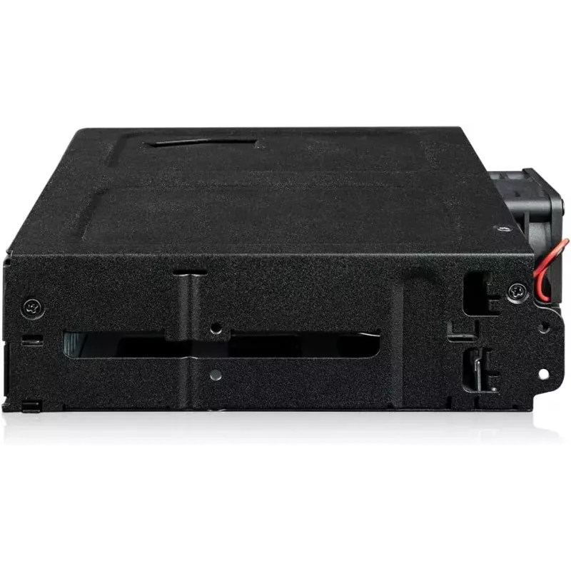U.2 to SlimSAS NVMe adapter enclosure, icy dock ToughArmor MB105VP-B, PCIe 4.0, supports 2x 2.5 inch drives, 1x 5.2 inch bay