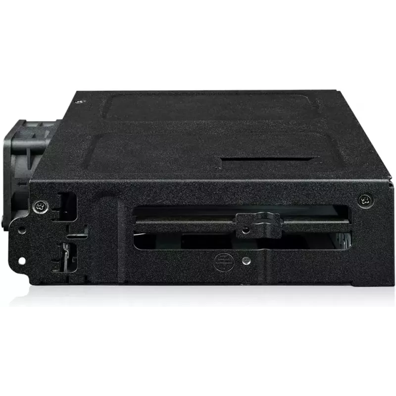 U.2 to SlimSAS NVMe adapter enclosure, icy dock ToughArmor MB105VP-B, PCIe 4.0, supports 2x 2.5 inch drives, 1x 5.2 inch bay