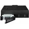 U.2 to SlimSAS NVMe adapter enclosure, icy dock ToughArmor MB105VP-B, PCIe 4.0, supports 2x 2.5 inch drives, 1x 5.2 inch bay