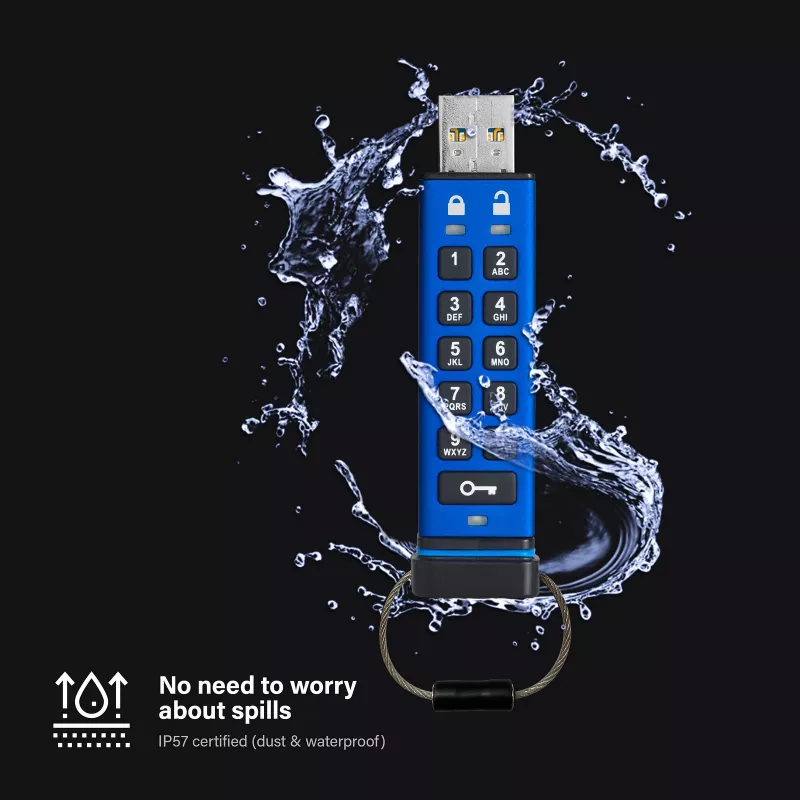 USB flash drive iStorage datAshur Pro USB3 256GB with AES 256-bit hardware encryption