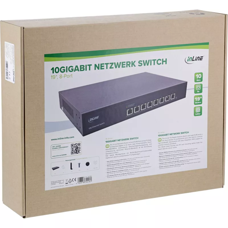 InLine 32308A network switch Unmanaged 10G Ethernet (100/1000/10000) Black