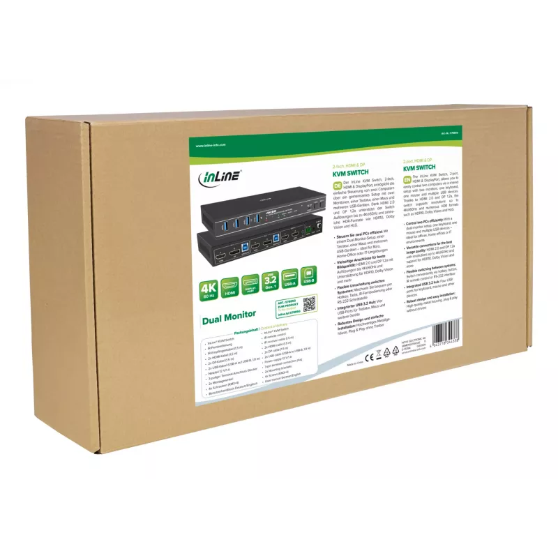 InLine 57885G KVM switch Rack mounting Black