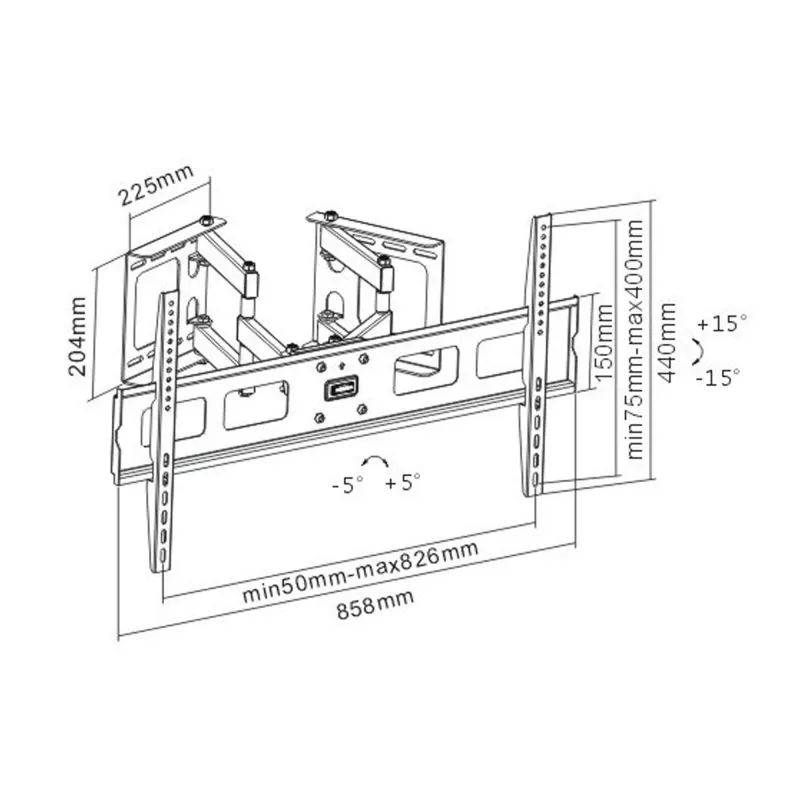 InLine Corner Wall Bracket for TFT / LED / Plasma 37 inch to 63 inch up to 60kg