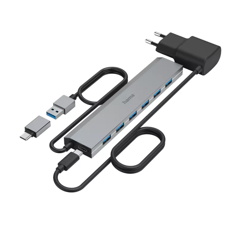 Hama 00200137 interface hub USB 3.2 Gen 1 (3.1 Gen 1) Type-A + Type-C 5000 Mbit/s Anthracite
