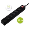 Hama 137265 power extension 3 m 6 AC outlet(s) Indoor Black