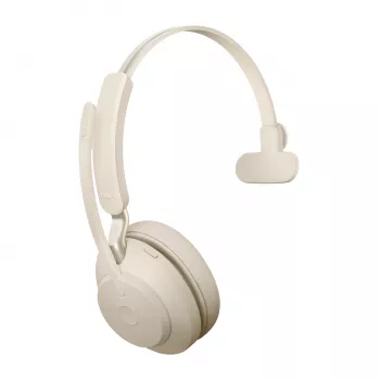 Jabra Evolve2 65 USB-C UC Chrg stand Mono - Beige, Wireless, Office/Call center, 20 - 20000 Hz, 99.2 g, Headset, Beige