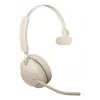 Jabra Evolve2 65 USB-C UC Chrg stand Mono - Beige, Wireless, Office/Call center, 20 - 20000 Hz, 99.2 g, Headset, Beige