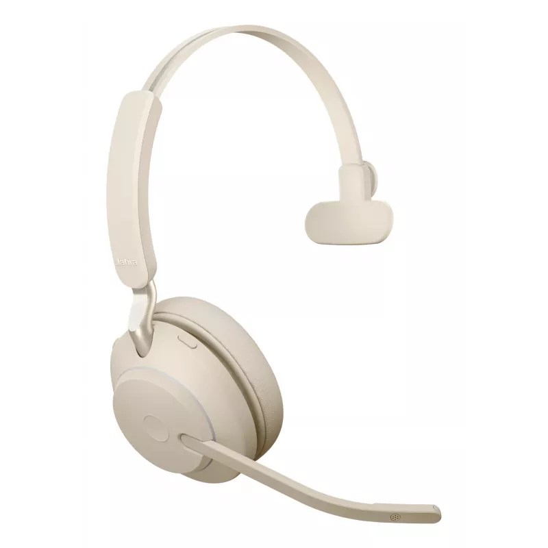 Jabra Evolve2 65 USB-C UC Chrg stand Mono - Beige, Wireless, Office/Call center, 20 - 20000 Hz, 99.2 g, Headset, Beige