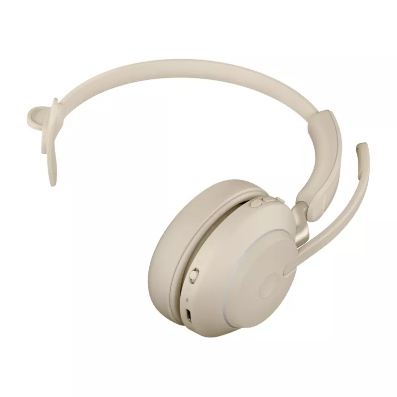 Jabra Evolve2 65 USB-C UC Chrg stand Mono - Beige, Wireless, Office/Call center, 20 - 20000 Hz, 99.2 g, Headset, Beige
