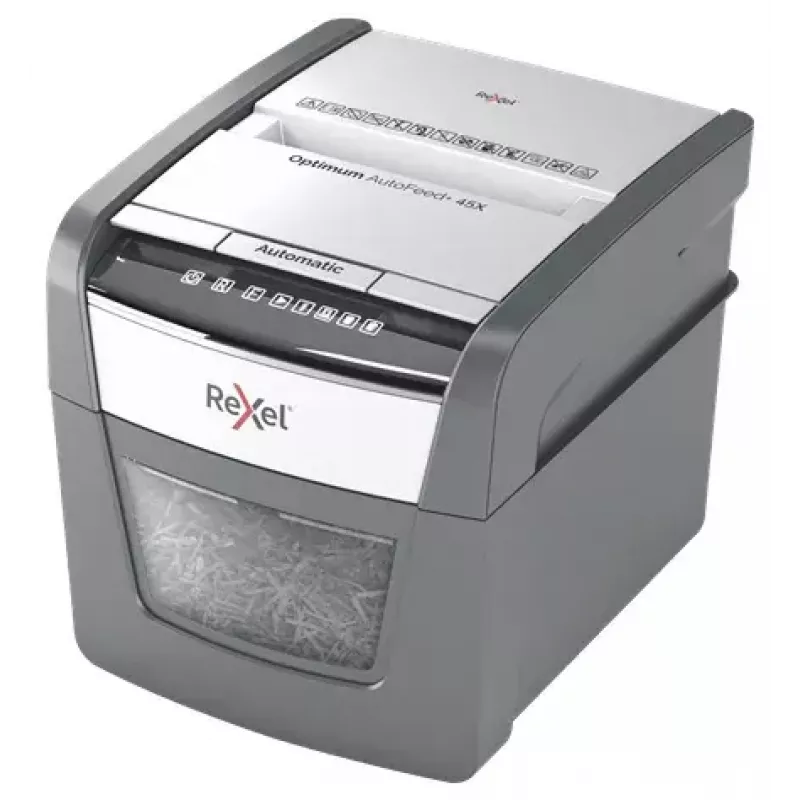 Rexel Optimum AutoFeed 45X Automatic Cross Cut Paper Shredder P4