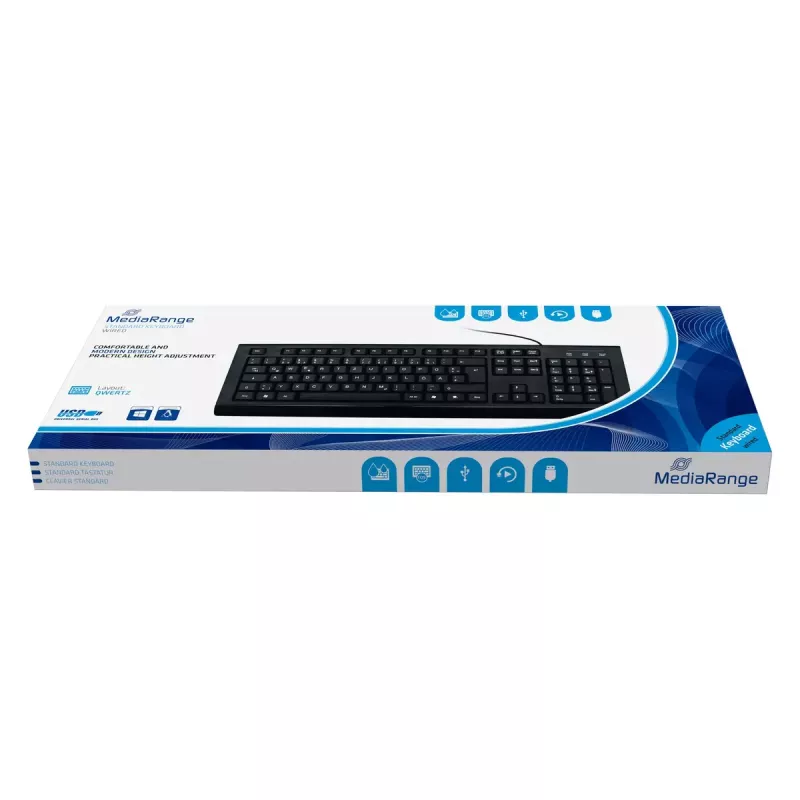 Keyboard MediaRange MROS101 Office USB QWERTZ German Black