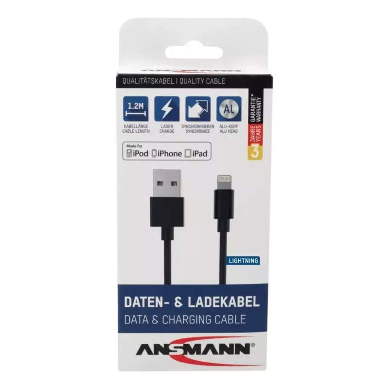 Lightning Cable Ansmann 1700-0078 1.2m Black