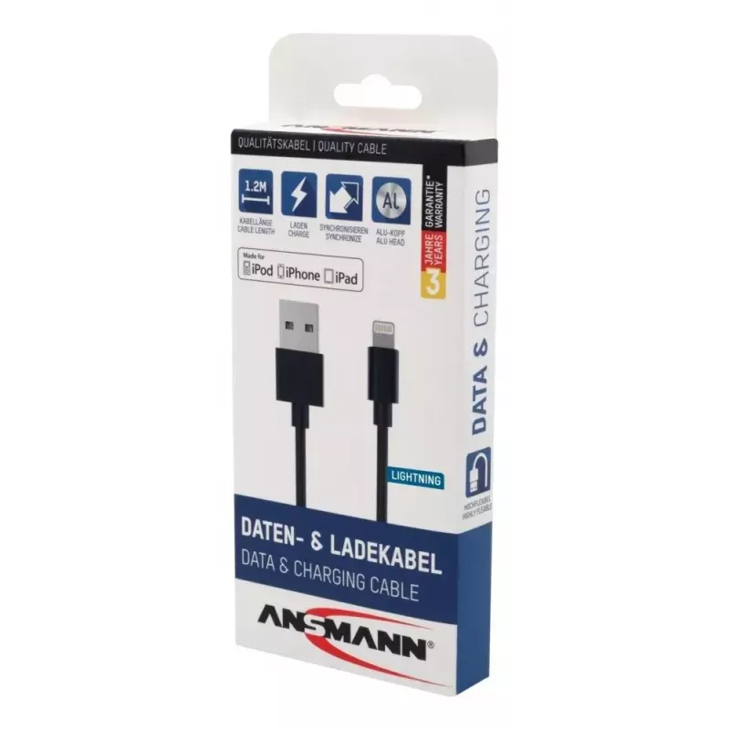 Lightning Cable Ansmann 1700-0078 1.2m Black