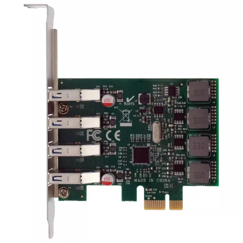 EXSYS 4-Port USB 3.2 Gen 1 PCIe Card with Self Power 3A Renesas
