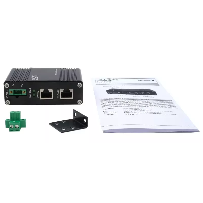 EXSYS PoE++ Gigabit Injector 60W -40°C to +80°C