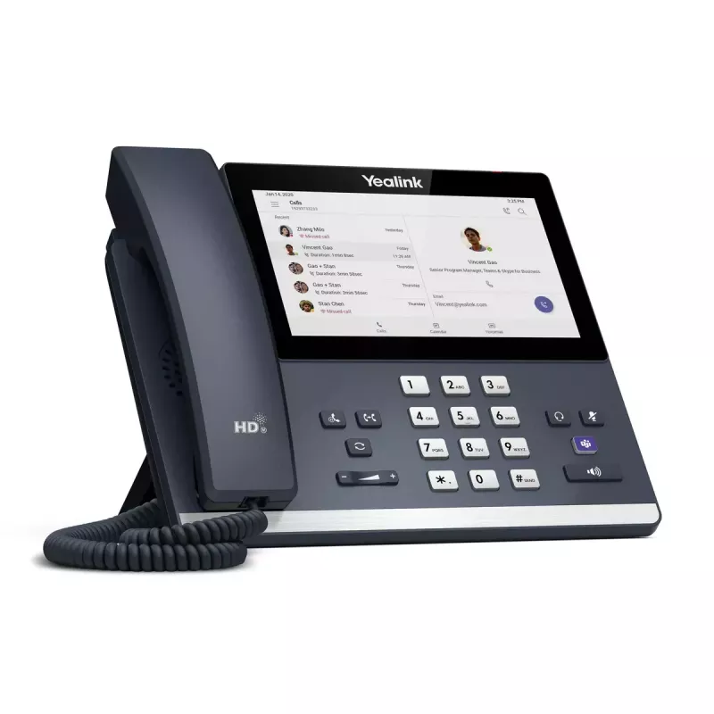 IP Phone Yealink MP56 Microsoft Teams Edition — 7 inch capacitive touchscreen, Android, Gigabit Ethernet, PoE, Bluetooth, wired handset