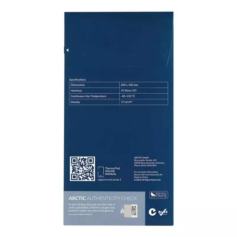 Thermal pad ARCTIC TP-3 Premium Performance 200x100 mm 1 mm Blue